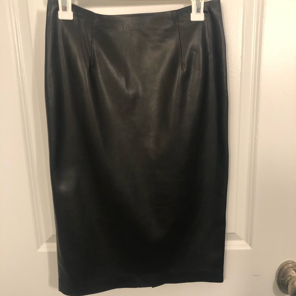Forever 21 Black Leather Pencil Skirt